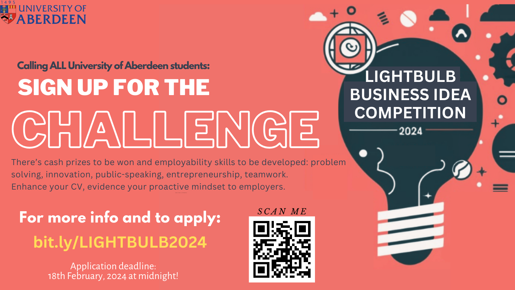 Lightbulb business idea competition 2024 banner
